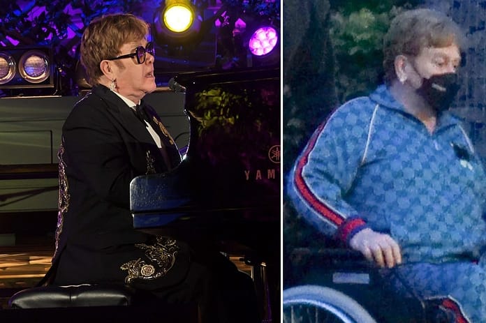 Elton John says he’s in ‘top health’ after reports of him looking ‘frail’ in wheelchair