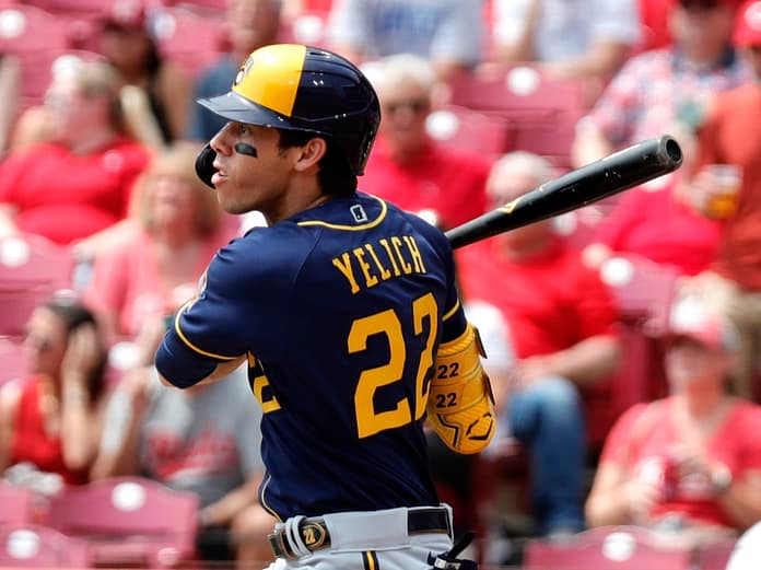 Watch: Christian Yelich stakes claim as new Reds owner with third career cycle